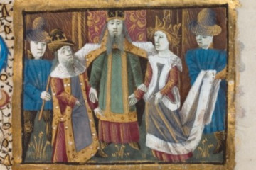 Mariage de Sigebert Ier et Brunehaut. Grandes chroniques de France. Manuscrit du XVe siècle