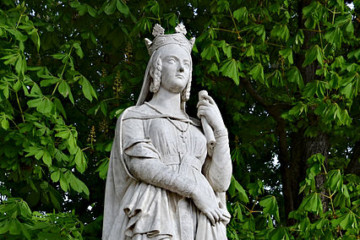 Statue de Sainte Bathilde, par Victor Thérasse, jardin du Luxembourg, Paris (6e)