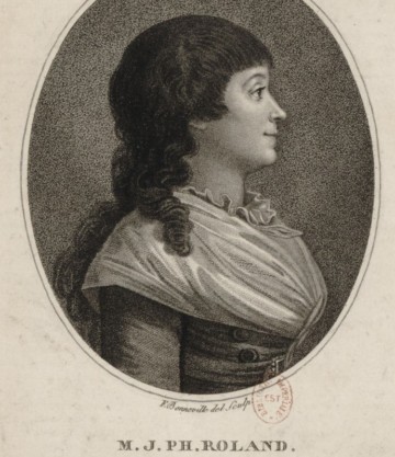Bonneville / François / 17..-18.. / graveur / 0410. Portrait de Madame J. Ph. Roland, en buste, de profil dirigé à droite dans une bordure ovale / [estampe]. Gallica.fr