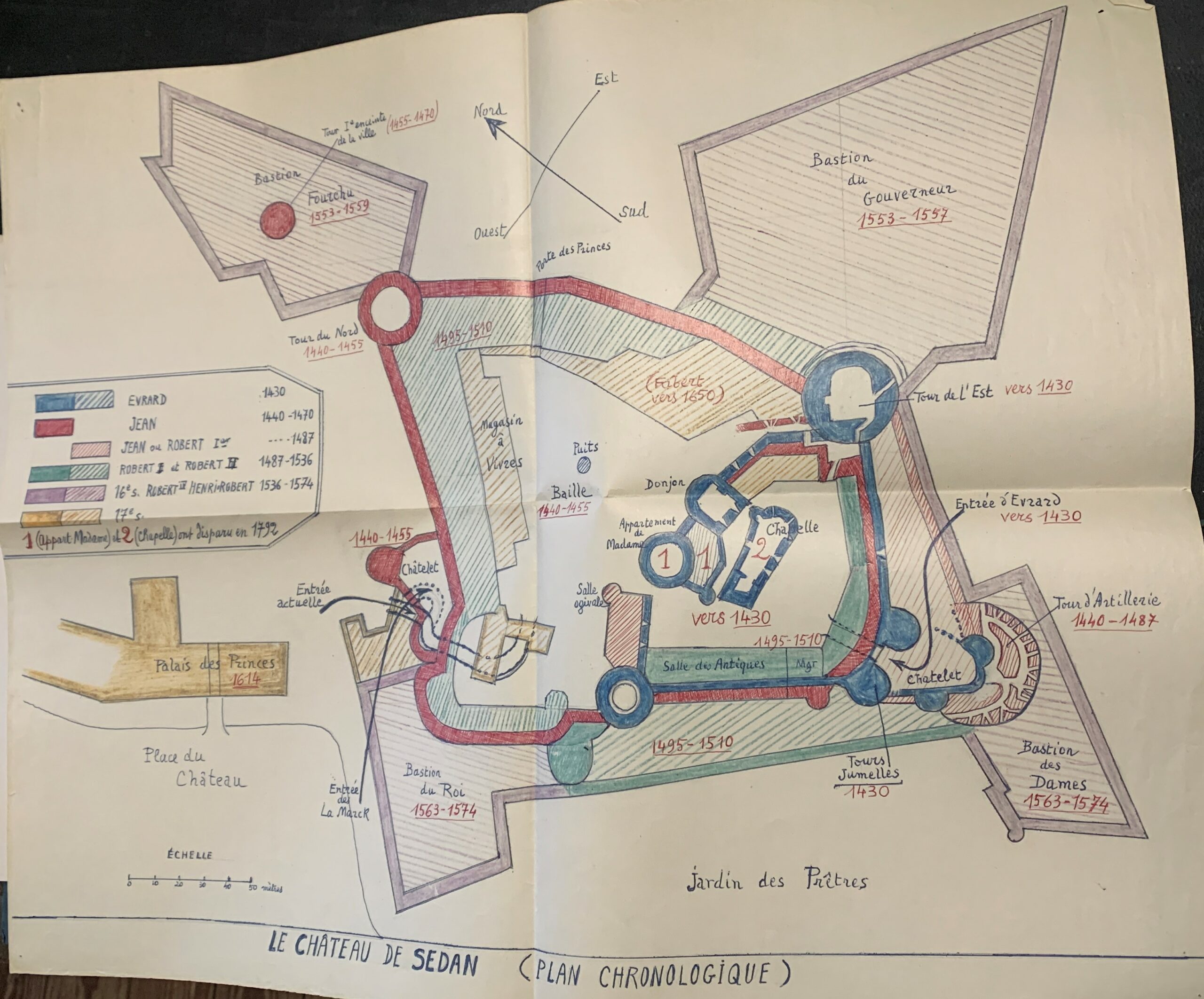 Plan du château (crédit Société d'histoire et d'archéologie du sedanais)